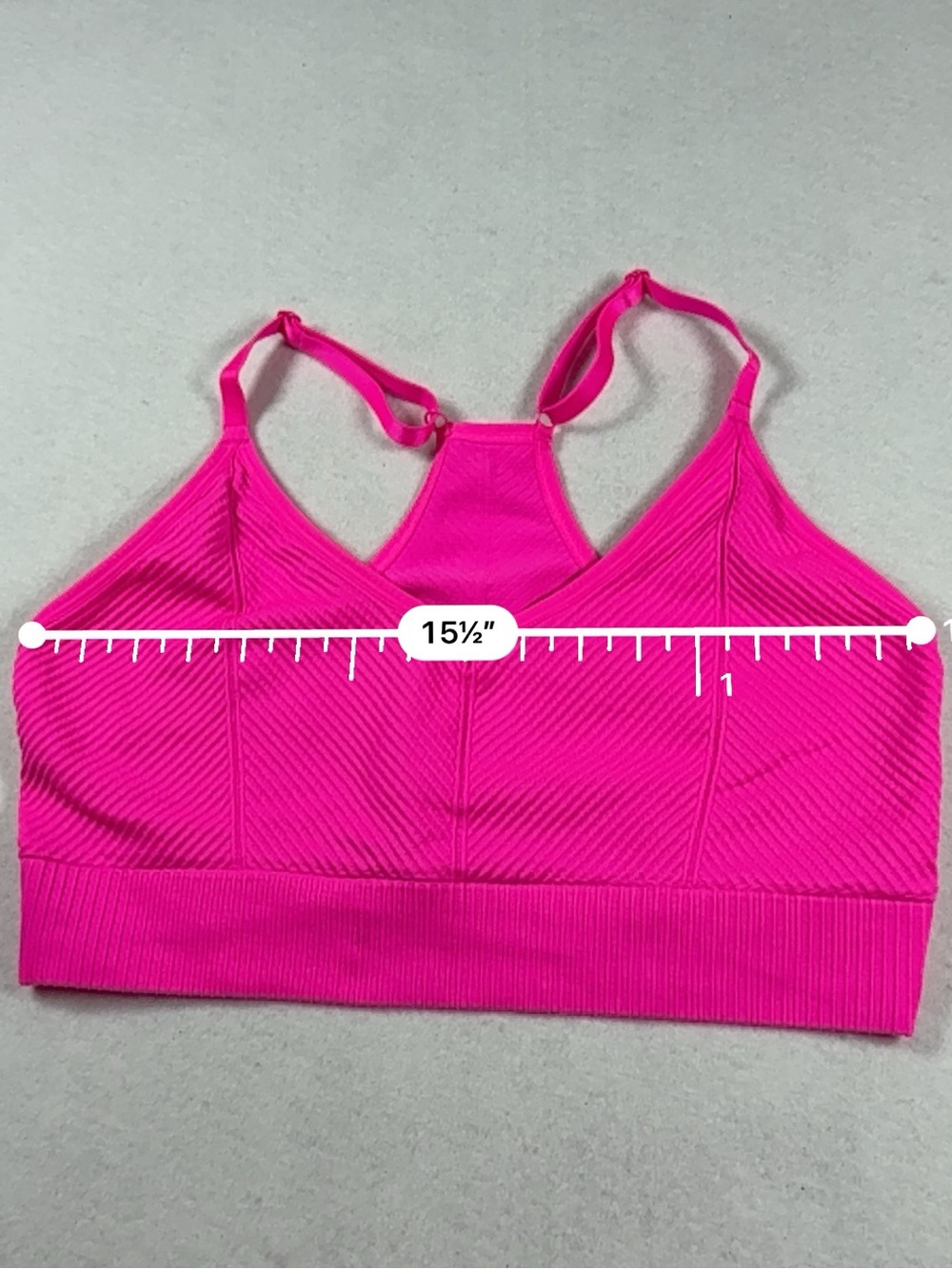 PINK Victoria’s Secret Hot Pink Ribbed Racerback Sports Bra M - Picture 7 of 9